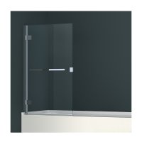 Abacus 1450 x 800 x 8mm One-Part Bath Screen with Towel Bar - Chrome