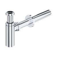Perrin & Rowe Contemporary Bottle Trap with Outlet, Pipe & Flange - Chrome