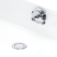 Perrin & Rowe Combined Pop-Up Waste and Overflow with 550mm Concealed Pipes - Chrome