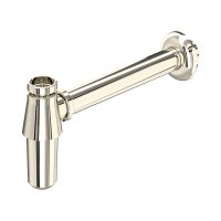 Perrin & Rowe Traditional Bottle Trap with Outlet, Pipe & Flange - Nickel