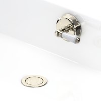 Perrin & Rowe Combined Pop-Up Waste and Overflow with 900mm Concealed Pipes - Nickel