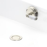 Perrin & Rowe Combined Pop-Up Waste and Overflow with 550mm Concealed Pipes - Pewter