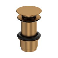 Perrin & Rowe Large Unslotted Push Basin Waste - English Bronze