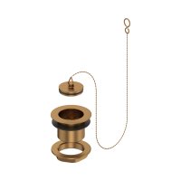 Perrin & Rowe Unslotted Bath Waste, Plug & Chain - English Bronze
