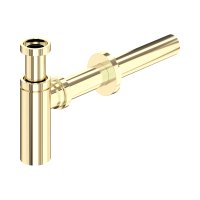 Perrin & Rowe Contemporary Bottle Trap with Outlet, Pipe & Flange - Gold