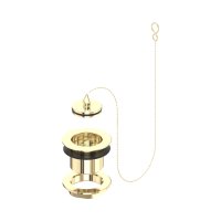 Perrin & Rowe Unslotted Bath Waste, Plug & Chain - Gold