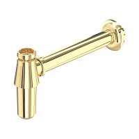 Perrin & Rowe Traditional Bottle Trap with Outlet, Pipe & Flange - Polished Brass