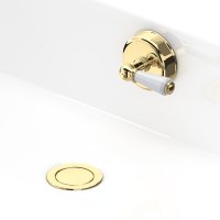 Perrin & Rowe Combined Pop-Up Waste and Overflow with 550mm Concealed Pipes - Polished Brass