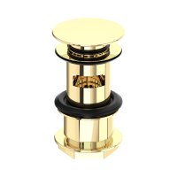 Perrin & Rowe Large Slotted Push Basin Waste - Polished Brass