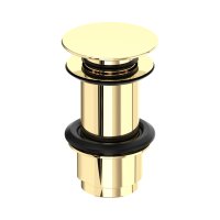 Perrin & Rowe Large Unslotted Push Basin Waste - Polished Brass