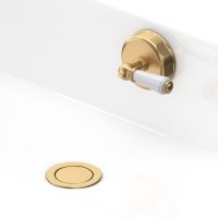 Perrin & Rowe Combined Pop-Up Waste and Overflow with 550mm Concealed Pipes - Satin Brass