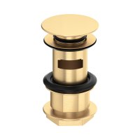 Perrin & Rowe Large Slotted Push Basin Waste - Satin Brass