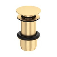Perrin & Rowe Large Unslotted Push Basin Waste - Satin Brass