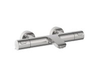 Roca T-500 Wall-Mounted Thermostatic Bath/Shower Mixer - Stainless Steel