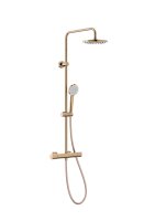 Roca Even-T Thermostatic Shower Column with Round Head - Rose Gold