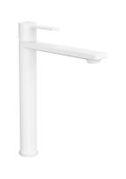 Roca Targa XL Smooth Body Cold Start Basin Mixer - Matt White
