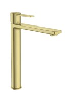 Roca Targa XL Smooth Body Cold Start Basin Mixer - Brushed Brass