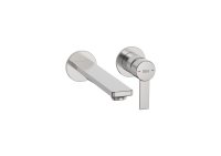 Roca Targa Wall Mounted Basin Mixer - Stainless Steel 