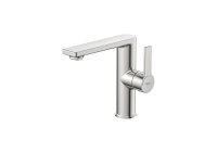 Roca Targa Large Smooth Body Cold Start Basin Mixer - Stainless Steel 