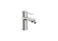 Roca Targa Smooth Body Bidet Mixer with Flexible Hoses - Stainless Steel 