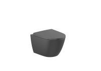 Roca Ona Compact Wall-Hung Rimless Toilet with Horizontal Outlet - Matt Black