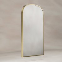 Origins Living Delphine 600 x 900mm Overmantle Arch Mirror - Brushed Brass