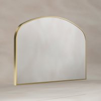 Origins Living Delphine 1200 x 700mm Overmantle Arch Mirror - Brushed Brass