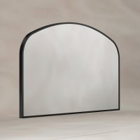 Origins Living Delphine 1200 x 700mm Overmantle Arch Mirror - Black