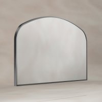 Origins Living Delphine 1200 x 700mm Overmantle Arch Mirror - Gunmetal