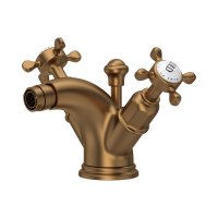 Perrin & Rowe Traditional Monobloc Bidet Mixer (Crosstop Handles) - English Bronze