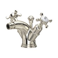 Perrin & Rowe Traditional Monobloc Bidet Mixer (Crosstop Handles) - Nickel