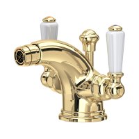 Perrin & Rowe Traditional Monobloc Bidet Mixer (Lever Handles) - Polished Brass