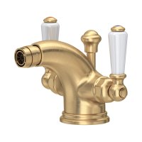 Perrin & Rowe Traditional Three-Hole Basin Mixer (Lever Handles) - Satin Brass
