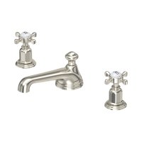 Perrin & Rowe Traditional Three-Hole Basin Mixer (Crosstop Handles) - Pewter