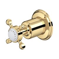Perrin & Rowe Traditional Three-Way Diverter (Crosstop Handle) - Polished Brass