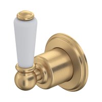 Perrin & Rowe Traditional Three-Way Diverter with Shut Off (Lever Handle) - Satin Brass
