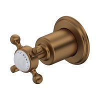 Perrin & Rowe Traditional Three-Way Diverter with Shut Off (Crosstop Handle) - English Bronze
