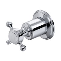 Perrin & Rowe Traditional Three-Way Diverter with Shut Off (Crosstop Handle) - Chrome