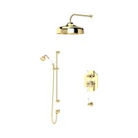 Perrin & Rowe Traditional Shower Set Two with 8" Shower Rose - Polished Brass