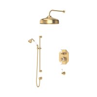 Perrin & Rowe Traditional Shower Set Two with 8" Shower Rose - Satin Brass