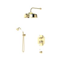 Perrin & Rowe Traditional Shower Set Four with 5" Shower Rose - Polished Brass