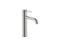 Roca Ona Medium Height Basin Mixer with Click-Clack Waste - Stainless Steel