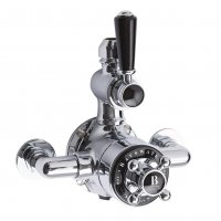 Bayswater Black & Chrome Twin Exposed Valve