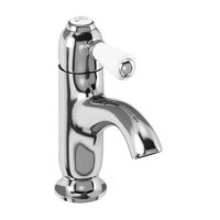 Burlington Chelsea Curved Spout Monobloc Basin Mixer - White