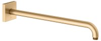 Keuco 450mm Wall-Mounted Shower Arm with Square Rosette Extension - Brushed Brass