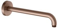 Keuco 300mm Wall-Mounted Shower Arm with Round Rosette - Brushed Red Gold