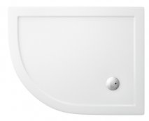 Zamori 1000 x 800mm White Left Hand Offset Quadrant Shower Tray