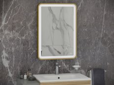 RAK Art Soft 500x700mm Led Illuminated Mirror - Brushed Gold