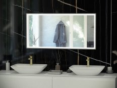 RAK Art Square 600x1000mm Silver Led Mirror - Brushed Nickel