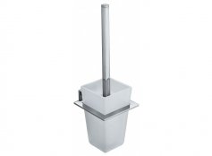 Vado Level Toilet Brush and Frosted Glass Holder